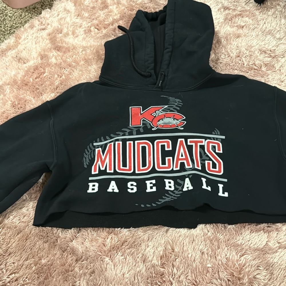 Cropped baseball hoodie